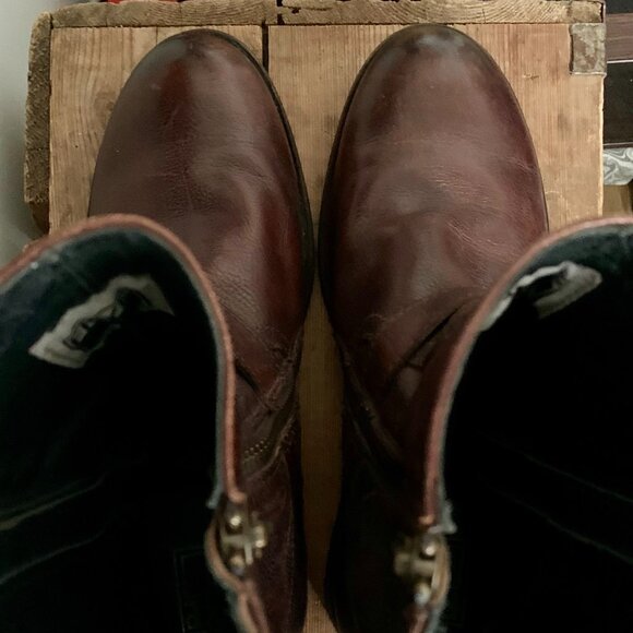 FRYE | Size 7D US Men's Leather Brown Double side zip Boots - Picture 5 of 16
